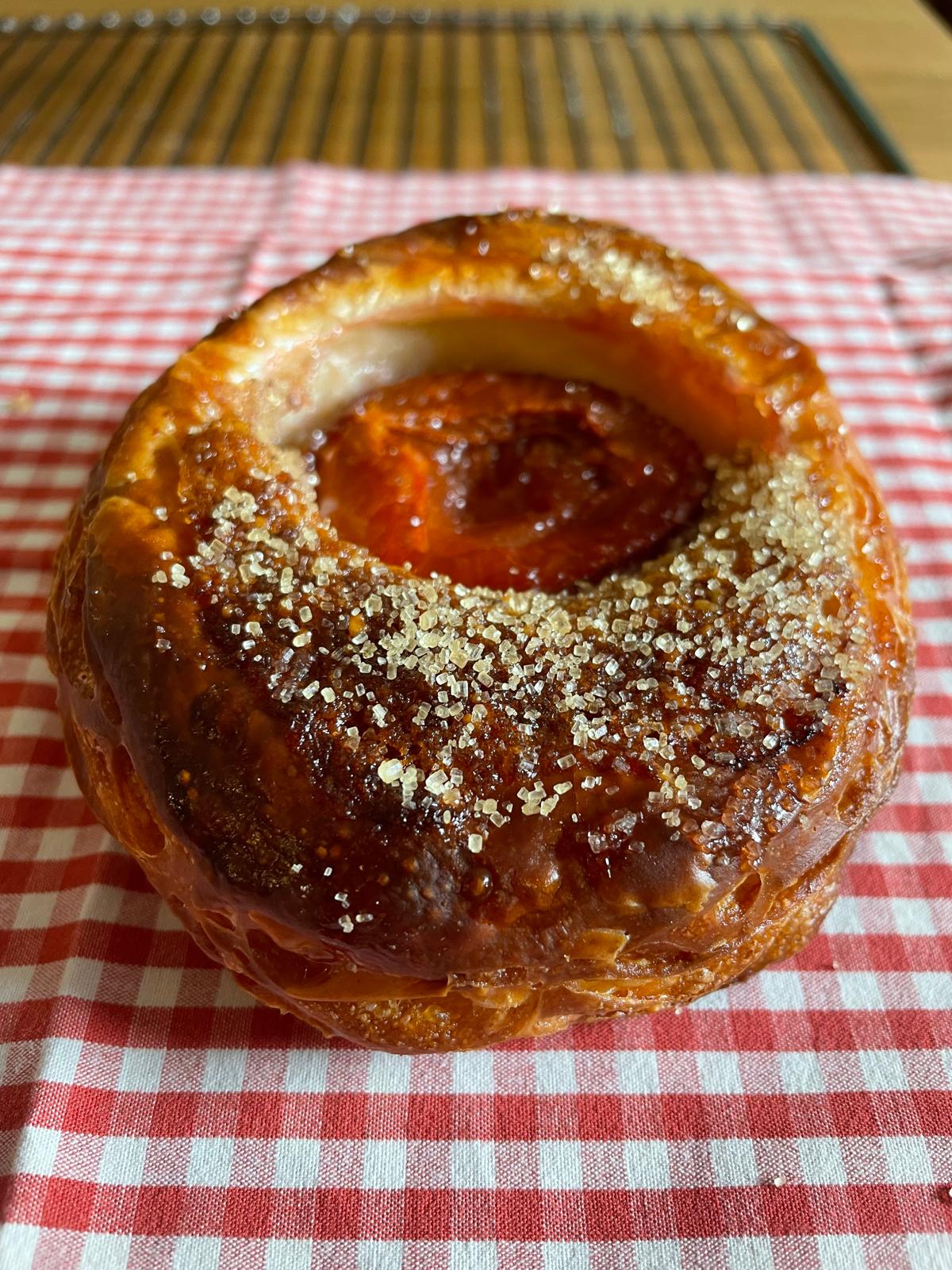 Roast plum, bay & walnut frangipane danish