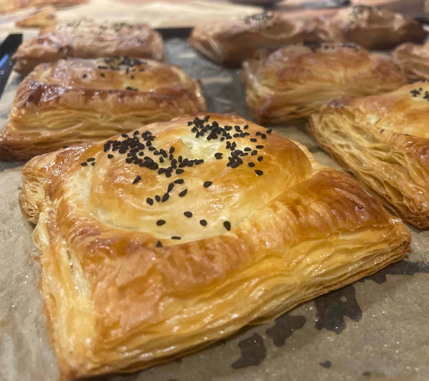 Green pepper, cheese, potato & chilli hand pie