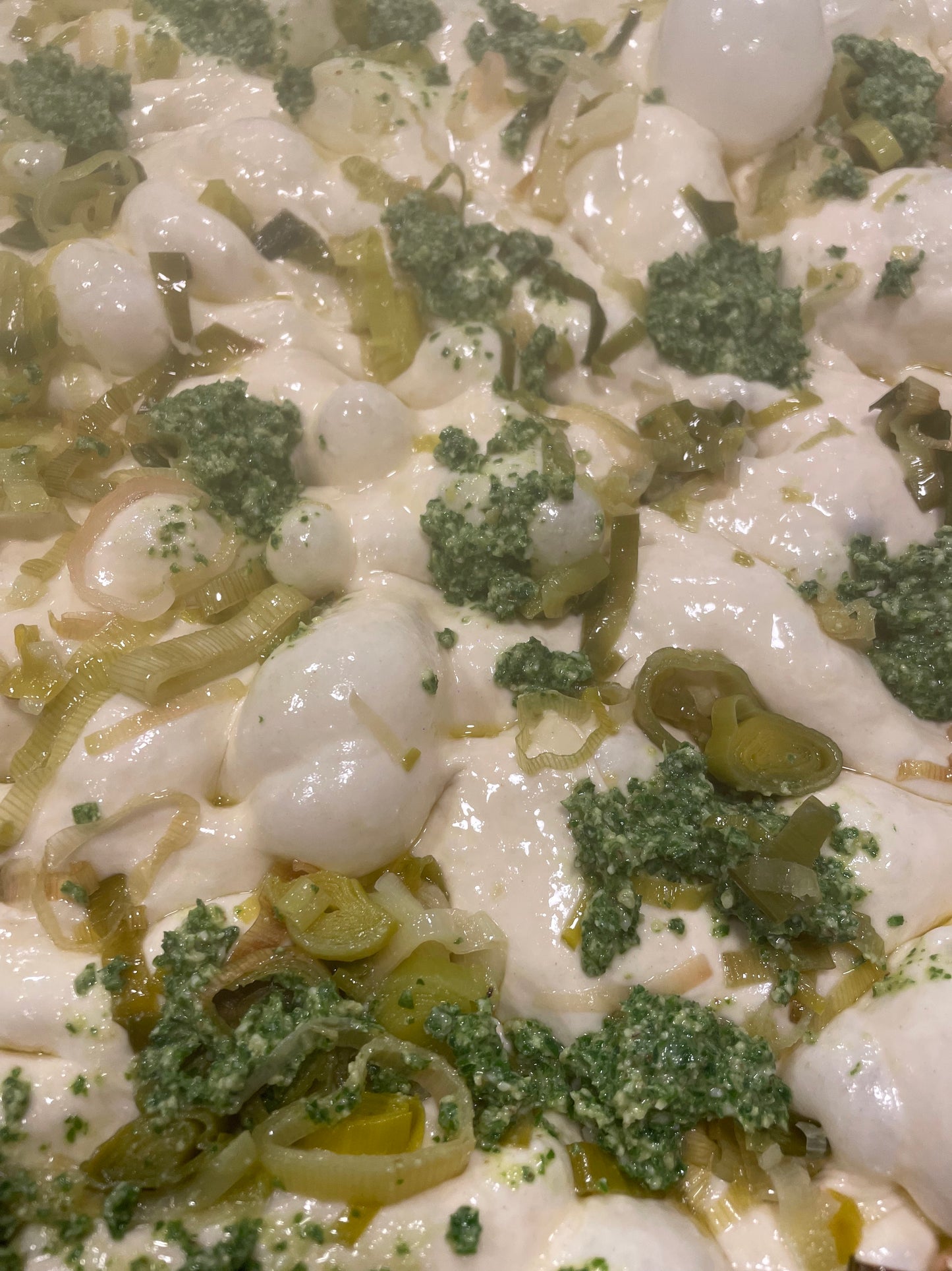 Leek & kale pesto focaccia