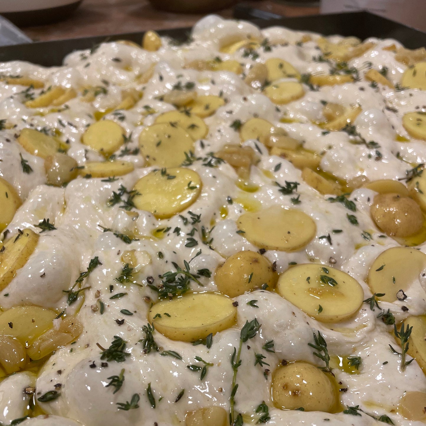 Potato, onion & thyme focaccia