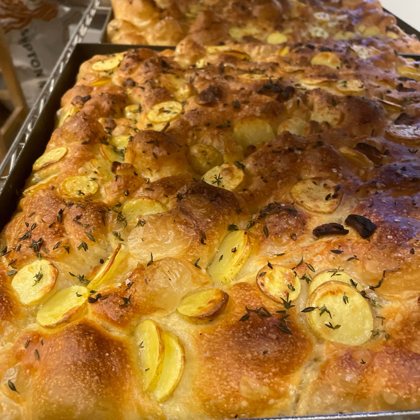 Potato, onion & thyme focaccia