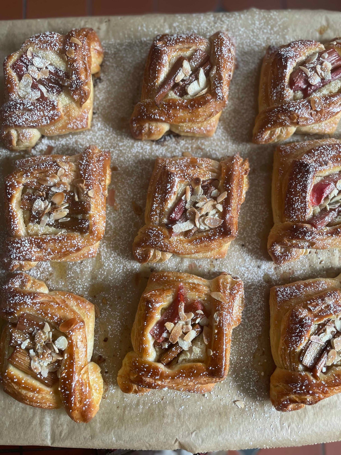 Rhubarb & frangipane Danish