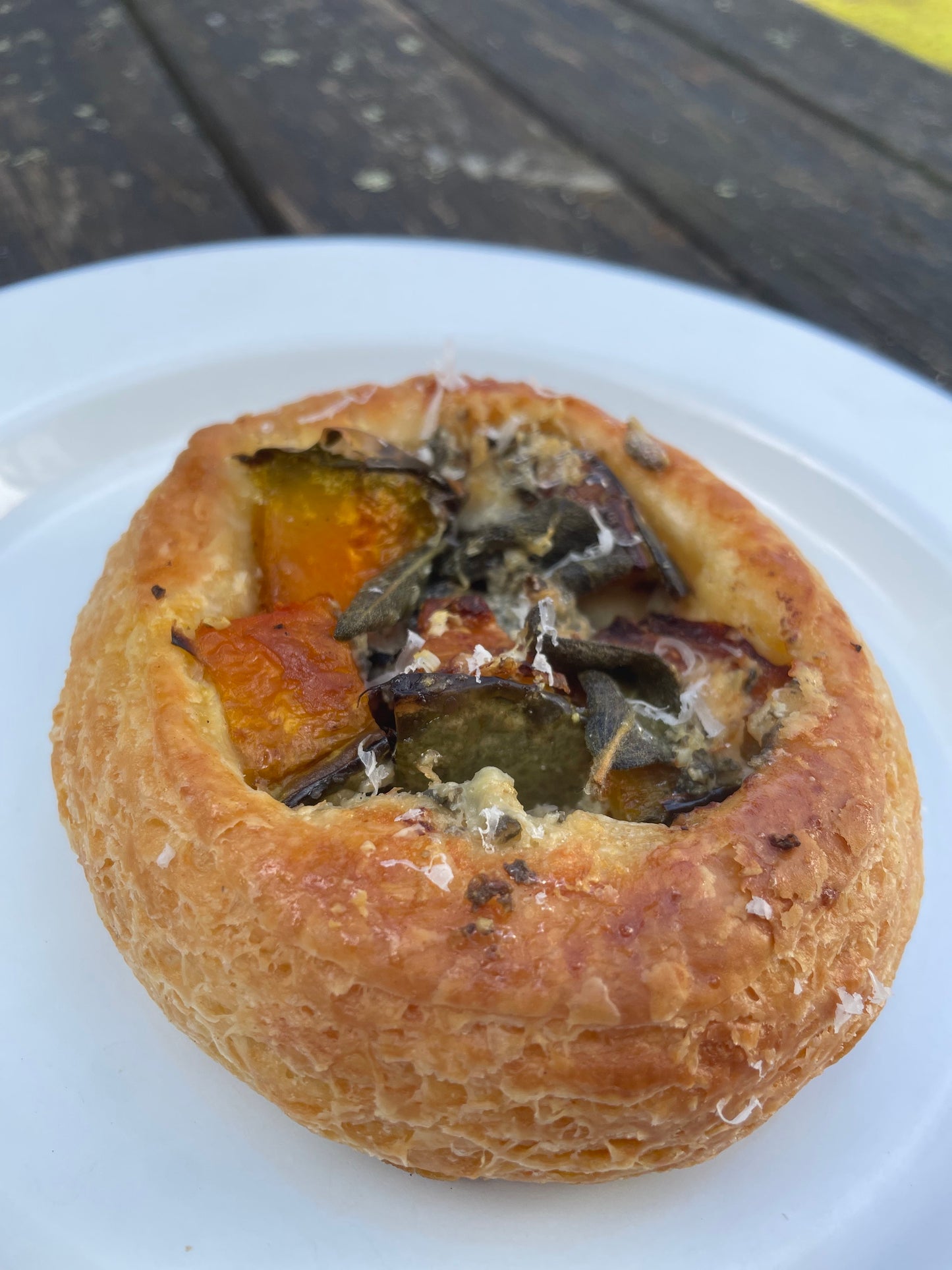 Roast squash, Cornish blue & sage pastry