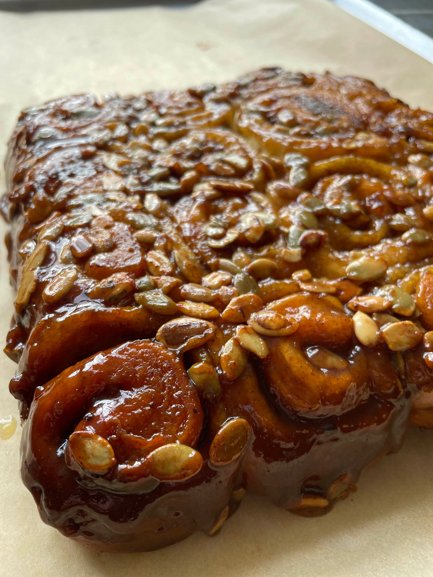 Sticky pumpkin bun