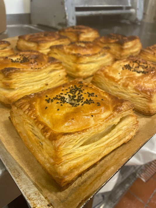 Curried chick pea, onion & squash hand pie