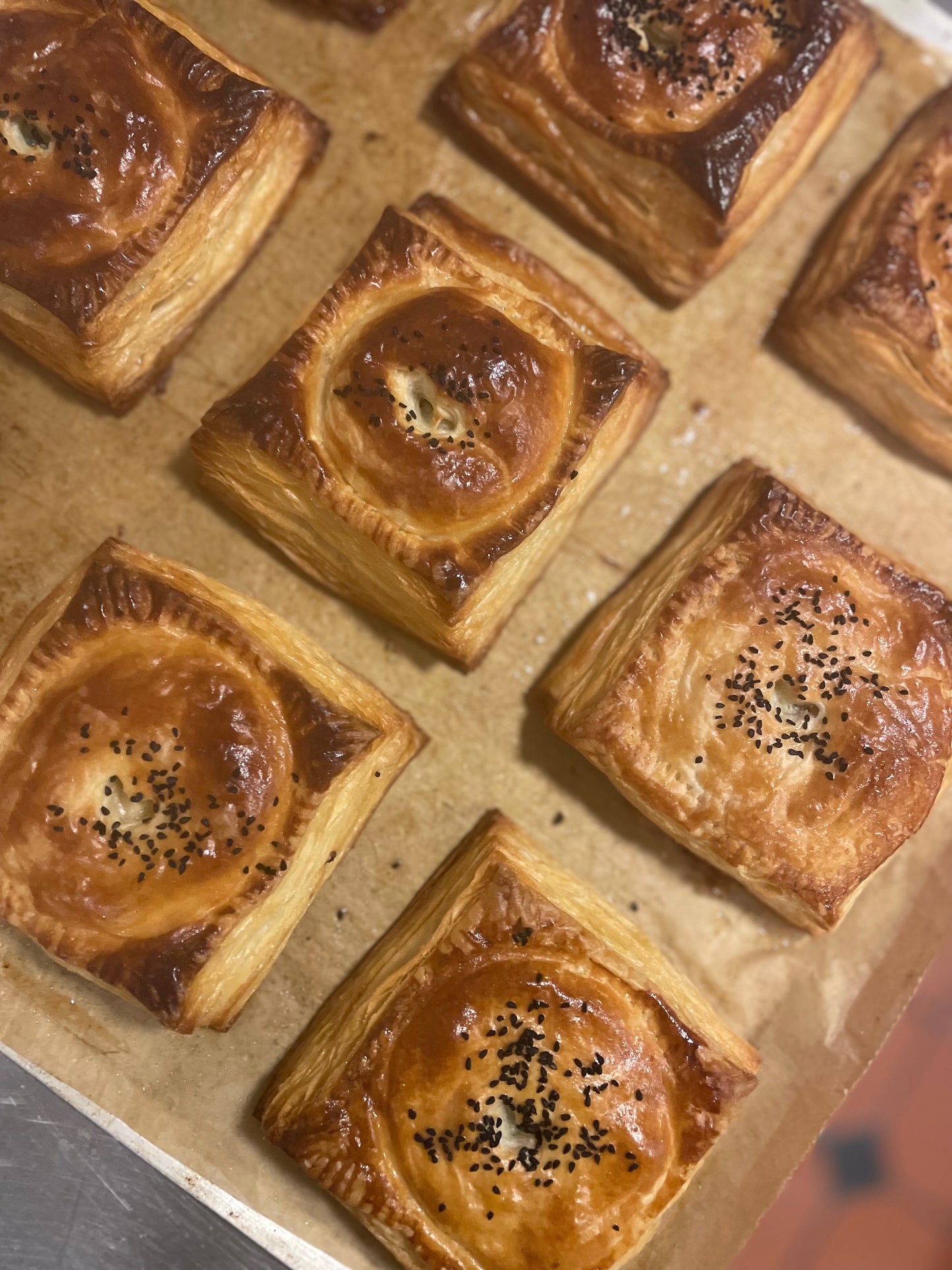 Curried chick pea, onion & squash hand pie