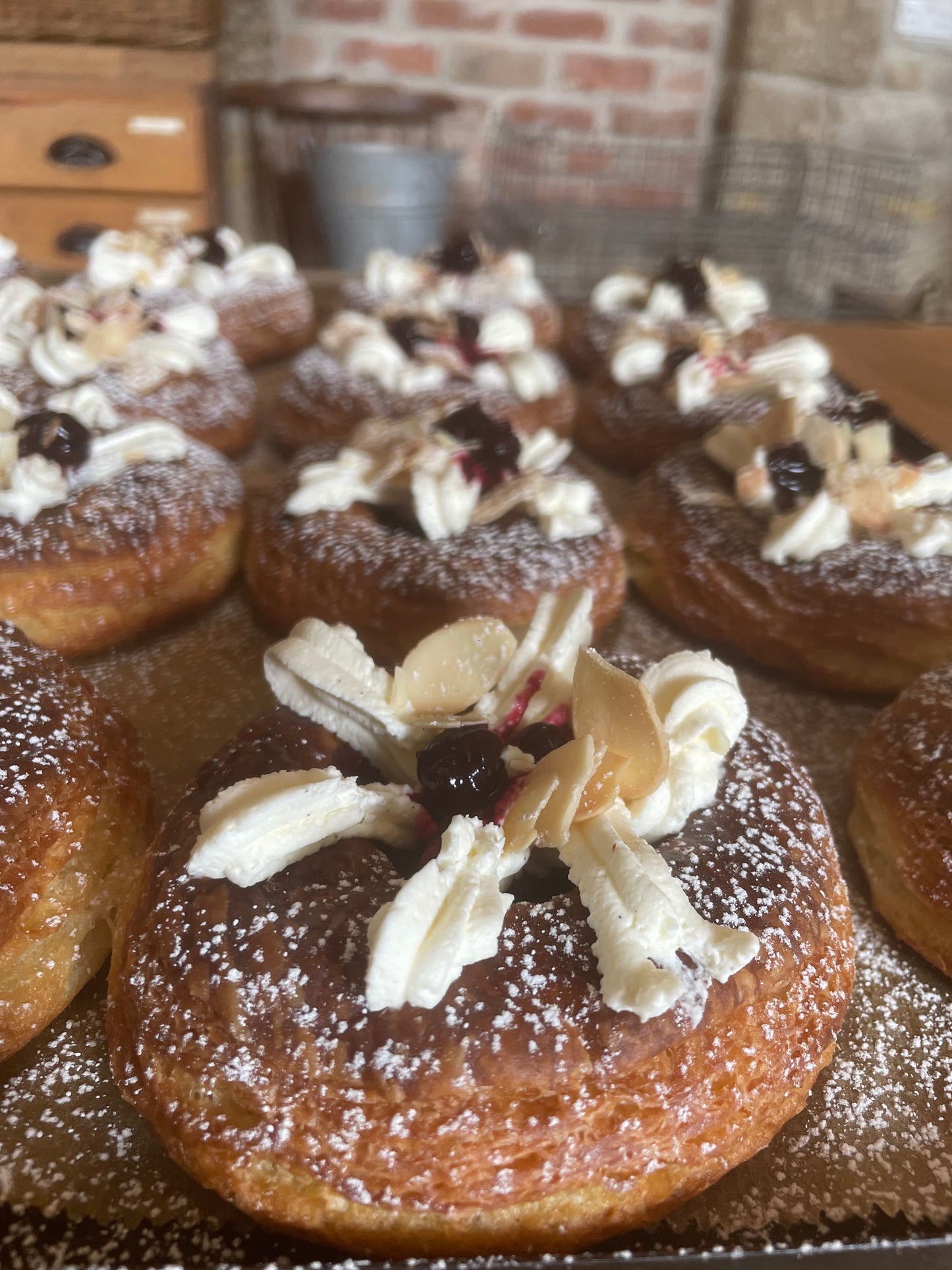 Blackcurrant & vanilla mascarpone cream Danish