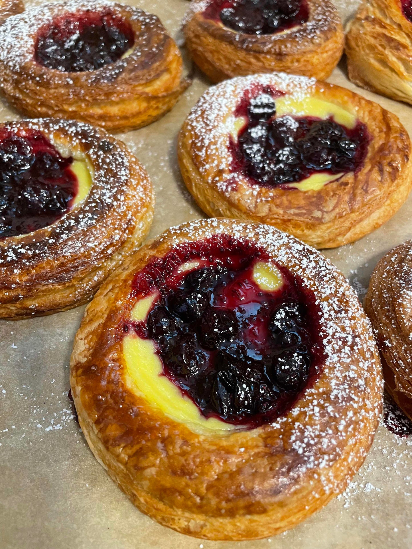 Blackcurrant & vanilla custard Danish