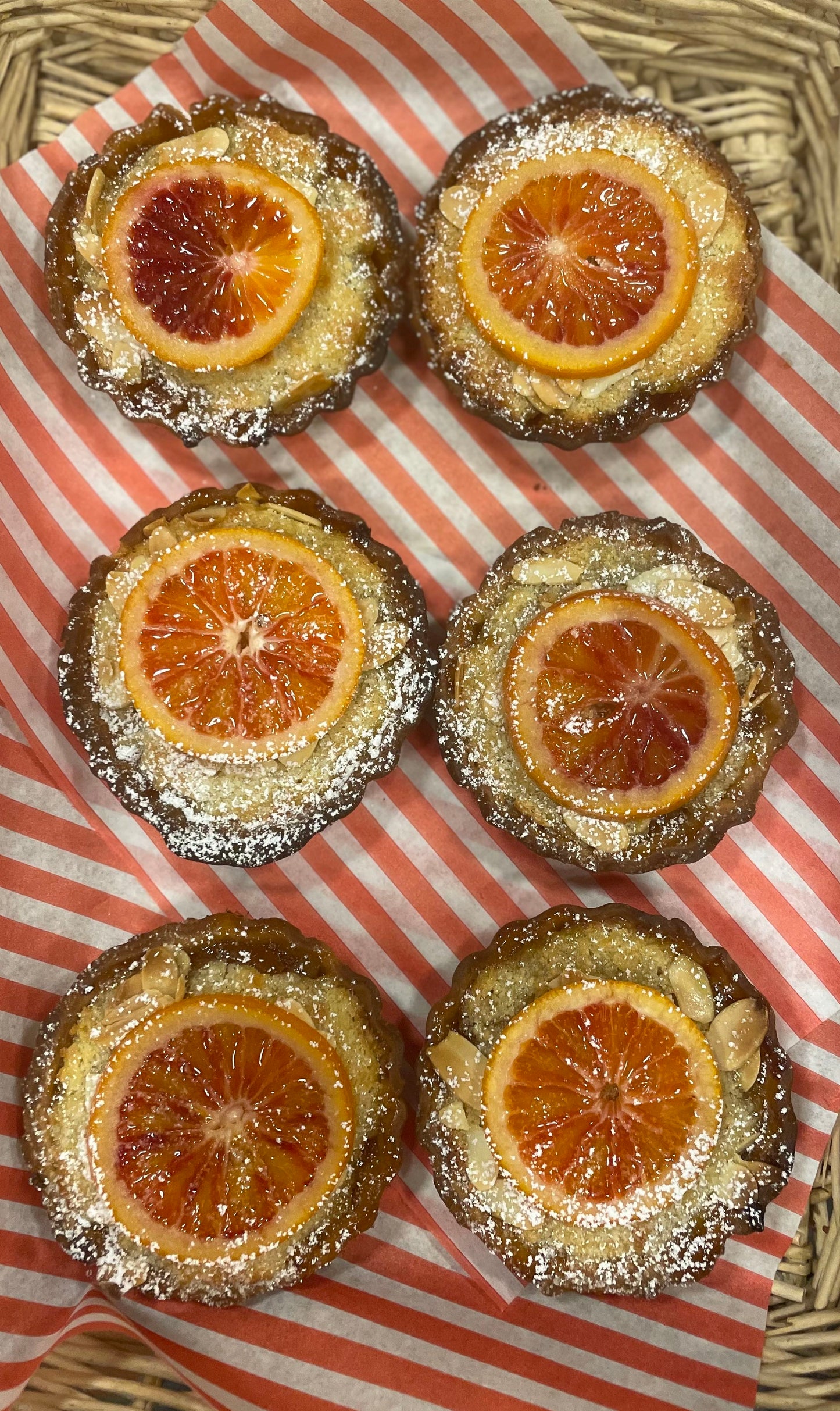 Blood orange & frangipane tart