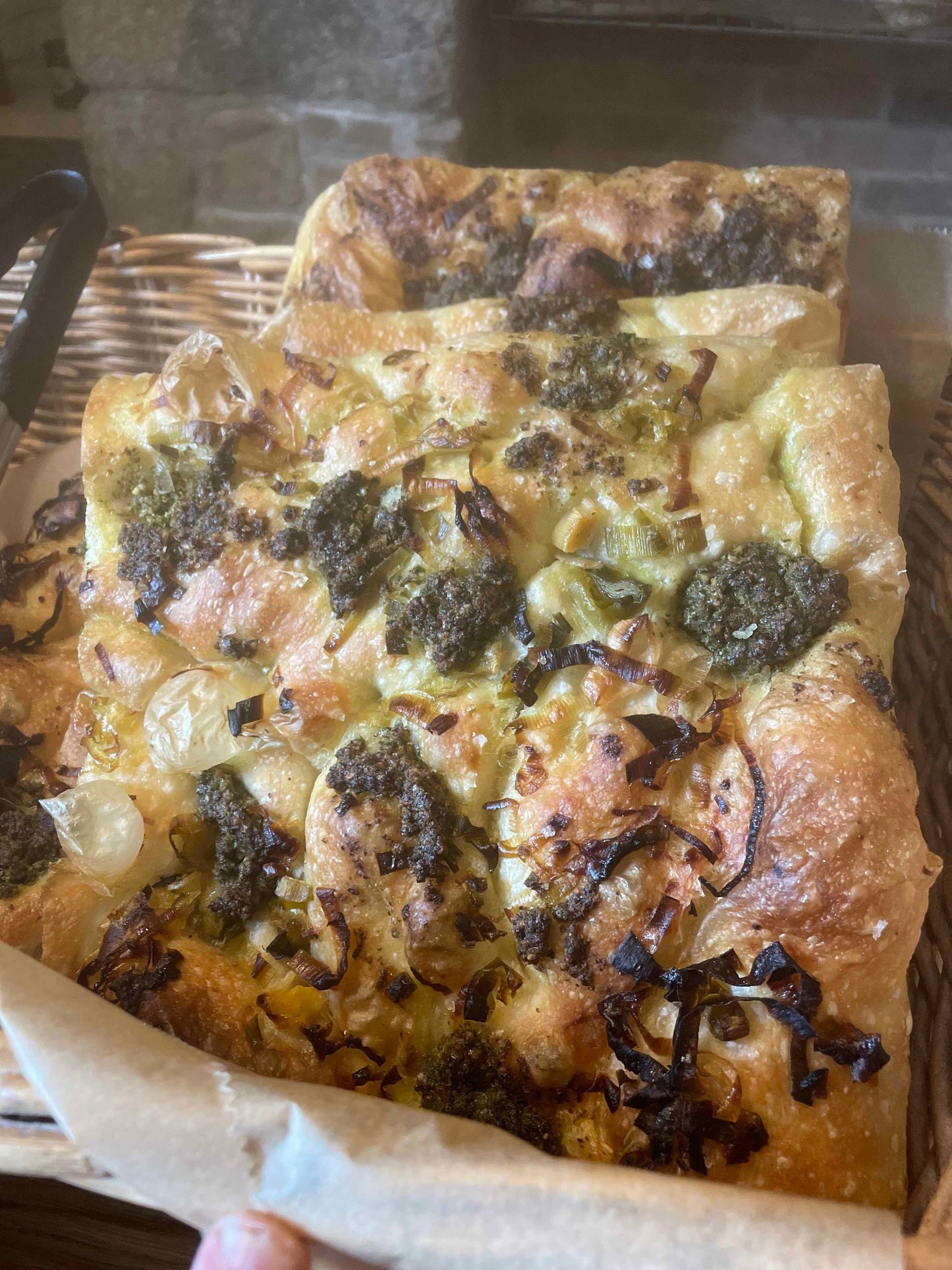 Leek & kale pesto focaccia