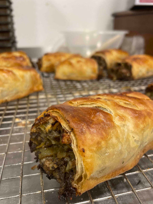 Mushroom, leek & chestnut hand pies