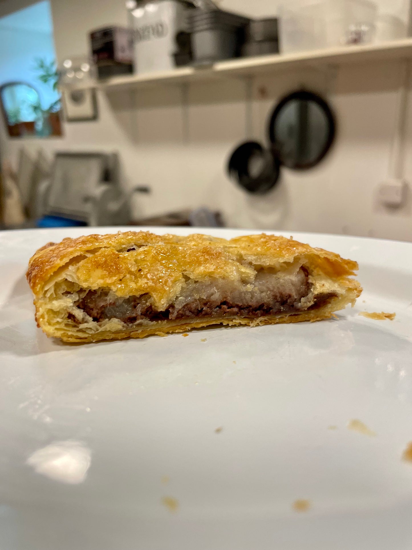 Pear, chocolate & walnut hand pie