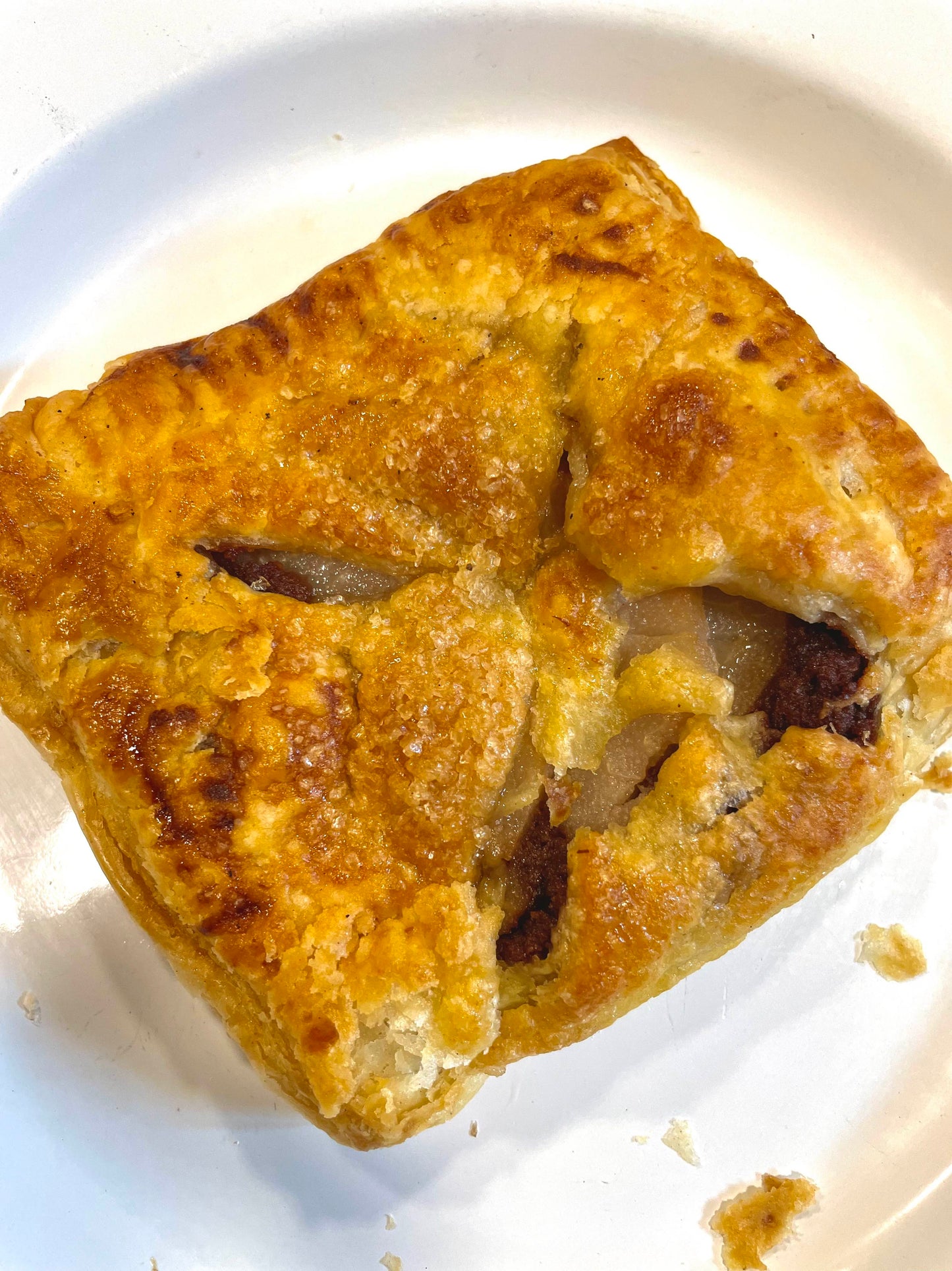 Pear, chocolate & walnut hand pie