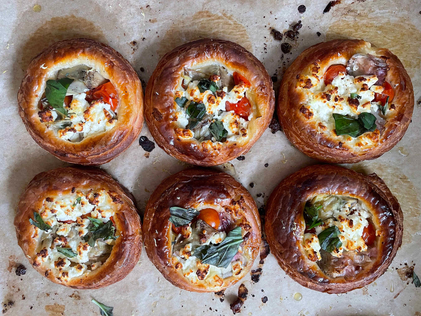 Courgette, ricotta & almond Danish