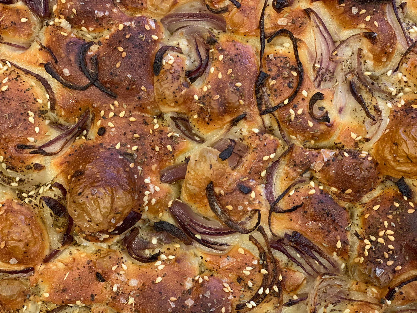 Za'atar & cherry tomato sourdough focaccia